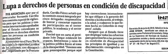 Lupa a derechos de personas en condición de discapacidad