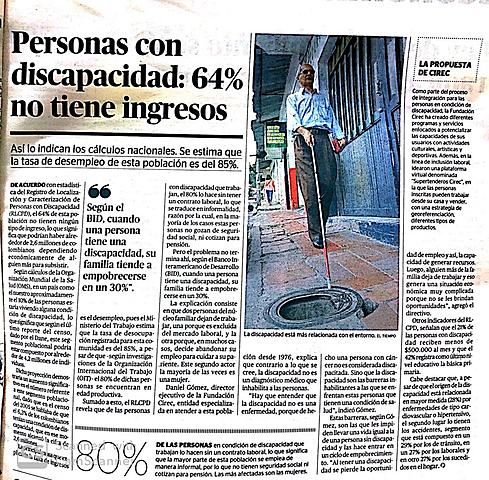 Personas con discapacidad: 64% no tienen ingresos