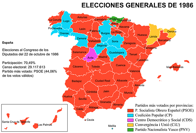 Elecciones generales de España de 1986