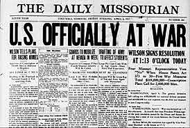 U.S enters WWI