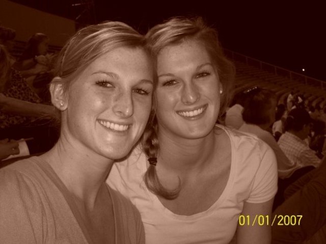 My twin sister and I were born!