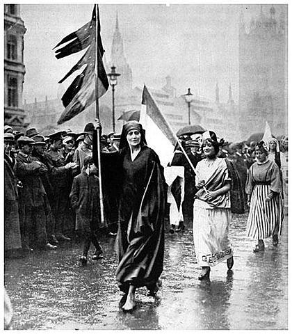 Women Demonstrates the Rights to Work in War Industry