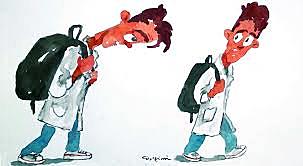 Desempeño en Matemática y Lengua según repitencia declarada por los estudiantes (%).