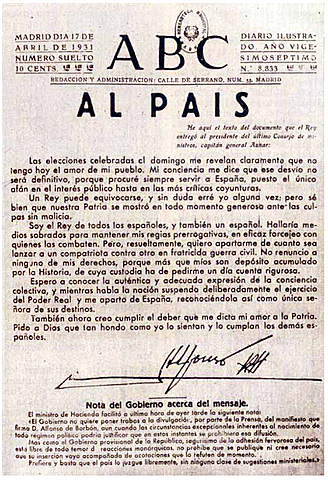 Abdicación de Alfonso XIII