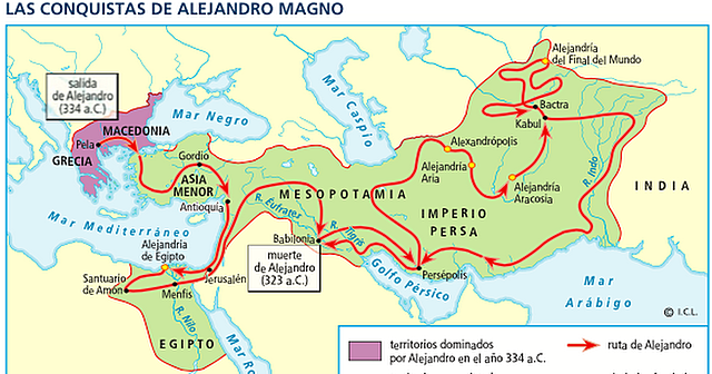 Alejandro Magno empieza sus conquistas.