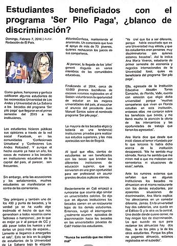 Estudiantes beneficiados con el programa 'Ser Pilo Paga', ¿blanco de discriminación?