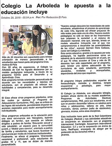Colegio La Arboleda le apuesta a la educación incluye