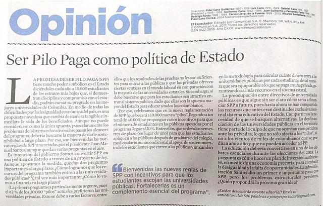 Ser Pilo Paga como política de estado