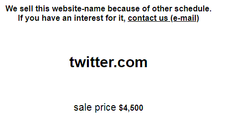 Dotist.com met en vente twitter.com !