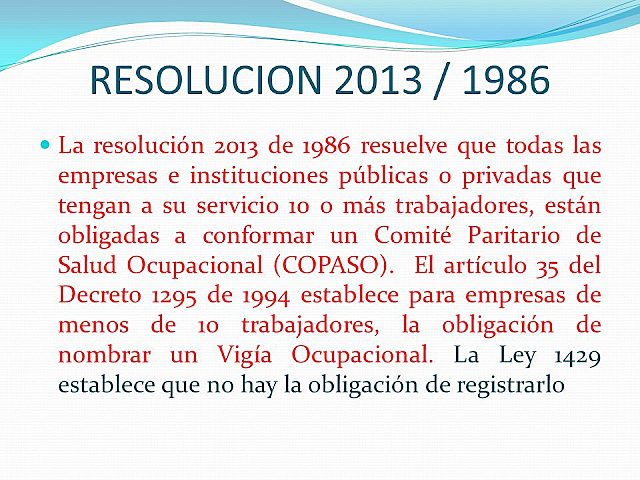 RESOLUCION 02013 ~  COPASO