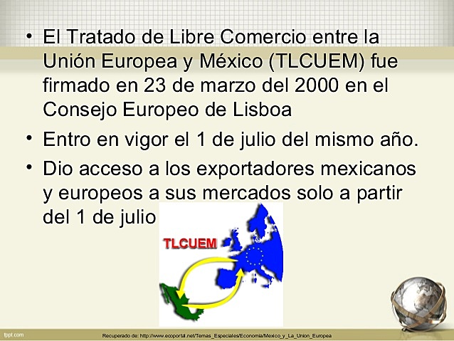 Tratado de Libre Comercio México y la Unión Europea