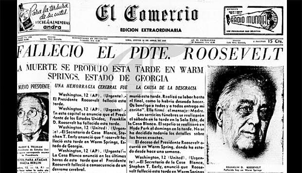 Muere el presidente Rooseveir.