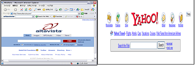 AltaVista y Yahoo!