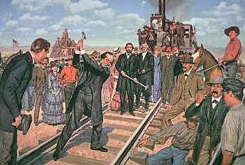 Transcontinental Railroad connected with Golden Spike