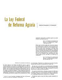Ley Federal de Reforma Agraria.