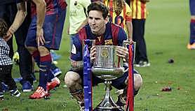 Messi winning the copas del rey