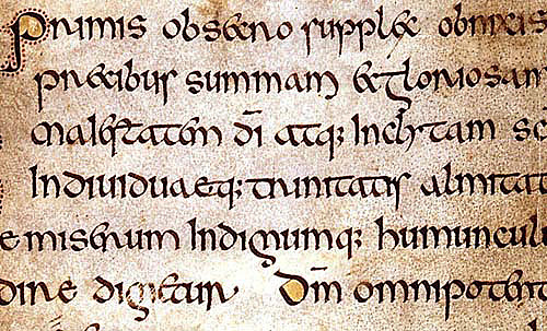 Aparece la escritura semiuncial irlandesa.