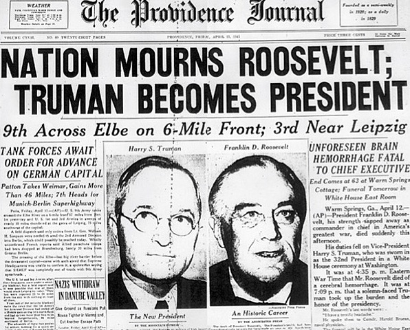 FDR Died / Harry Truman Became President