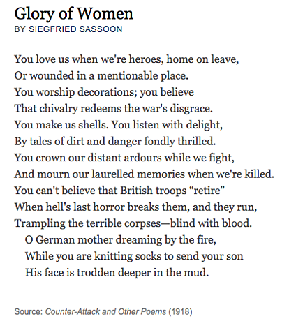 Glory of Women (Siegfried Sassoon)
