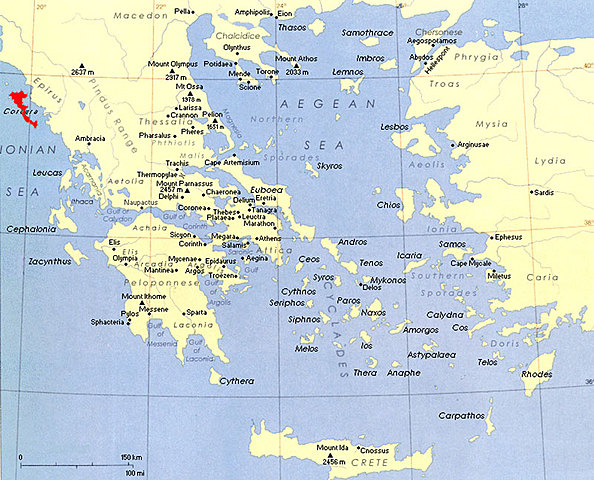 Corinth Founds Colonies in Modern Day Sicily and Corfu