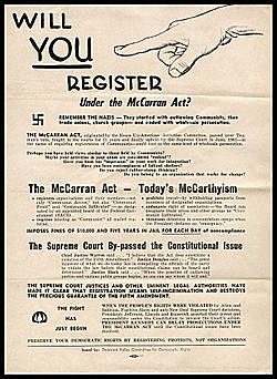 McCarran internal Security Act passed