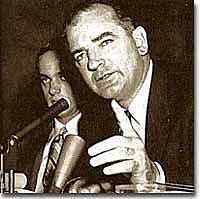 Senator Joseph McCarthy gains power, and McCarthyism