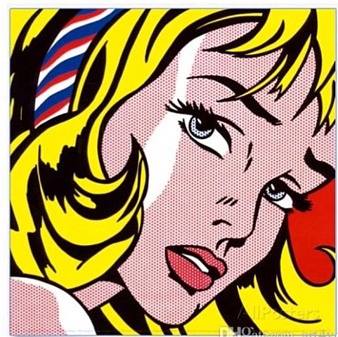 Roy lichtenstein popart Girl face