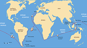 termina el viaje a Magallanes y Elcano