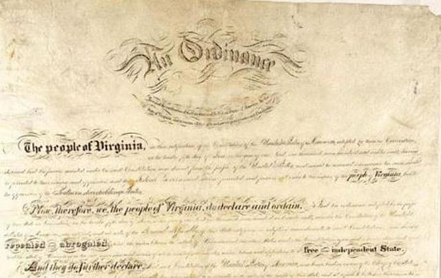 Virginia Secedes from the United States