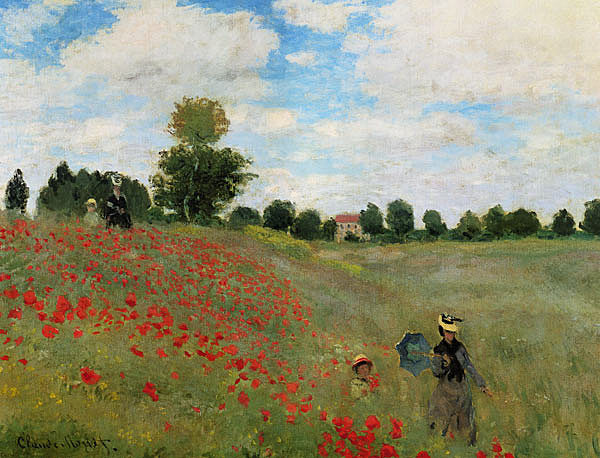 Klaprozen in de buurt van Argenteuil van Claude Monet