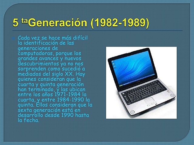 La computadora en los años 1,982 a 1,989.