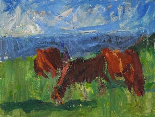 Græssende køer ved Bognemark