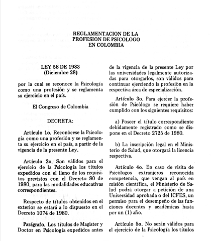 Promulgación de la ley 58