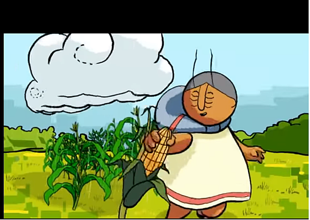 abuela grillo en el campo