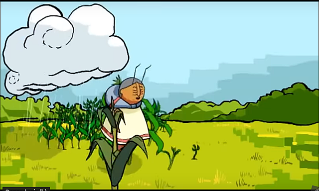 LA ABUELA GRILLO CANTA Y CUANDO CANTA CAE LLUVIA