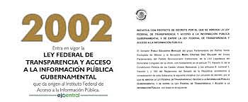 LEY FEDERAL DE TRANSPARENCIA Y ACCESO A LA INFORMACIÓN PUBLICA GUBERNAMENTAL