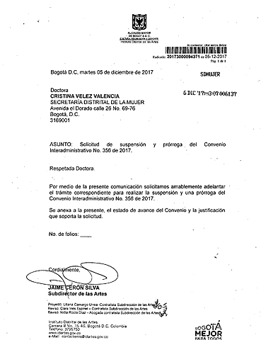 Solicitud suspensión Convenio 356/17