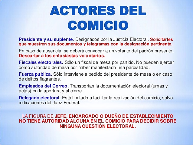 ACTORES DEL COMICIO