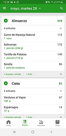 Día 1, Almuerzo y Cena