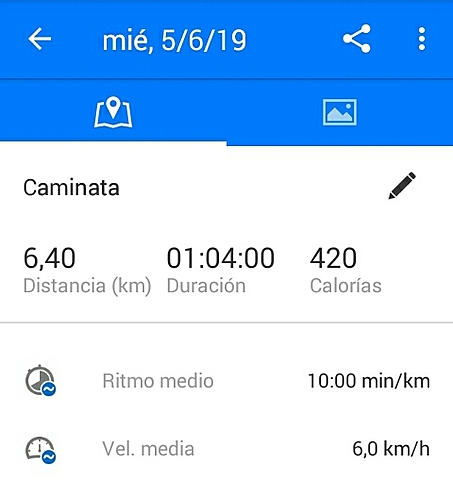 Salud. Ruta con Runtastic.