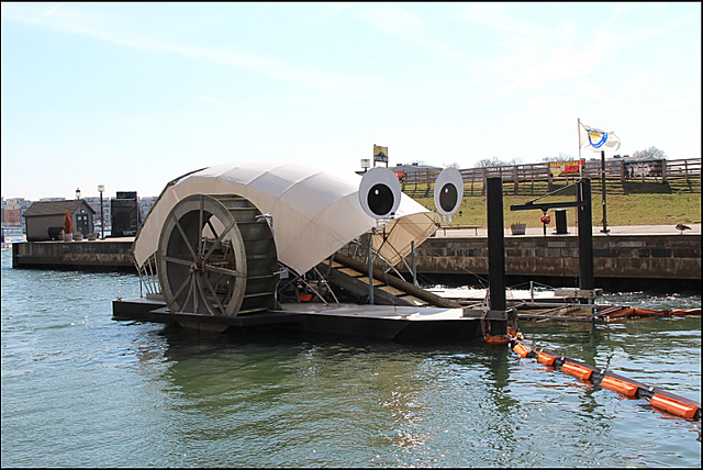 Mr Trash Wheel is a solar hydro-power device which is installed in Baltimore’s inner harbour for pulling debris from the water. The wheel of the device turns by the power of the river’s or sun through the solar panel attached to the wheel.