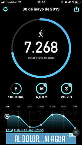 Ejercicio y calorias dia 1