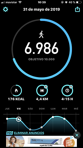 Ejercicio y calorias dia 2