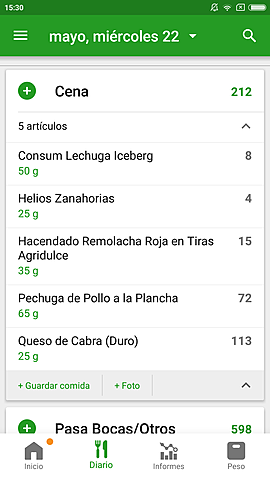 Comida Miércoles 22