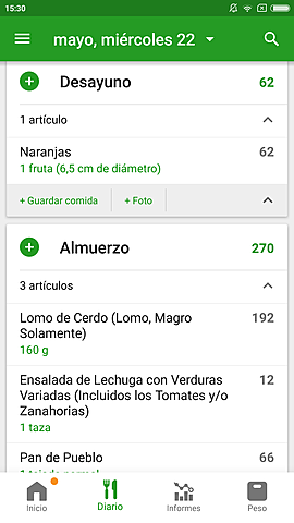 Comida Miércoles 22