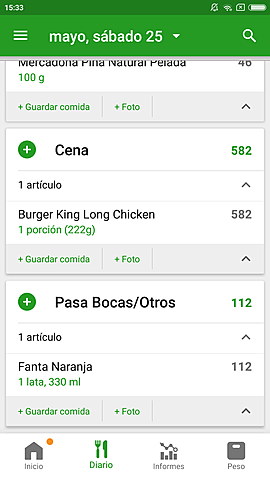 Comida Sábado 25