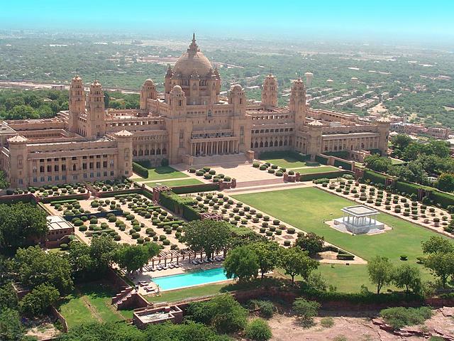 Umaid Bhawan Palace situated in Jodhpur, India; was built by architect Budhmal Rai and Sir Samuel Swinton Jacob.