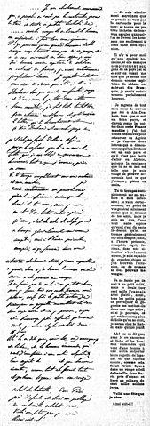 Publication des lettres du commandant Esterhazy