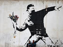 graffititekening van Banksy