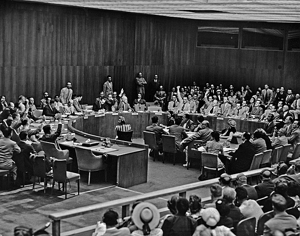 The United Nations rejects a proposal by the Soviet Union to admit China